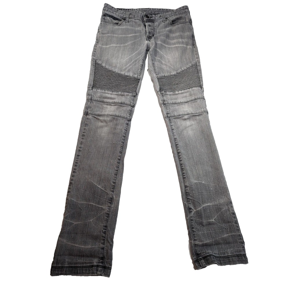 Rogue‎ Destructed Biker JeaN Slim Moto Gray Size 30 30x32